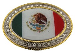 Mexico Flag Mexican Country Belt Buckle Western Cowboy Cowgirl Rodeo Mens Womens