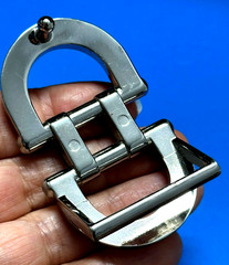 Silver Tone Metallic Double D-ring Belt Buckle ONLY for Men&rsquo;s Belt