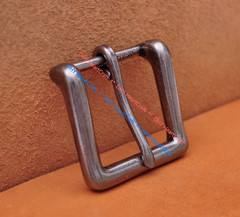 Quality Heavy Sturdy Antique Square Prong Single Pin Buckle For 43mm Belt strap