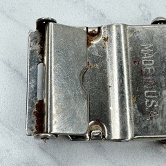 Vintage Silver Tone Web Clamp Military Style Belt Buckle Made in USA