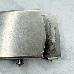 Vintage Silver Tone Web Clamp Military Style Belt Buckle Made in USA
