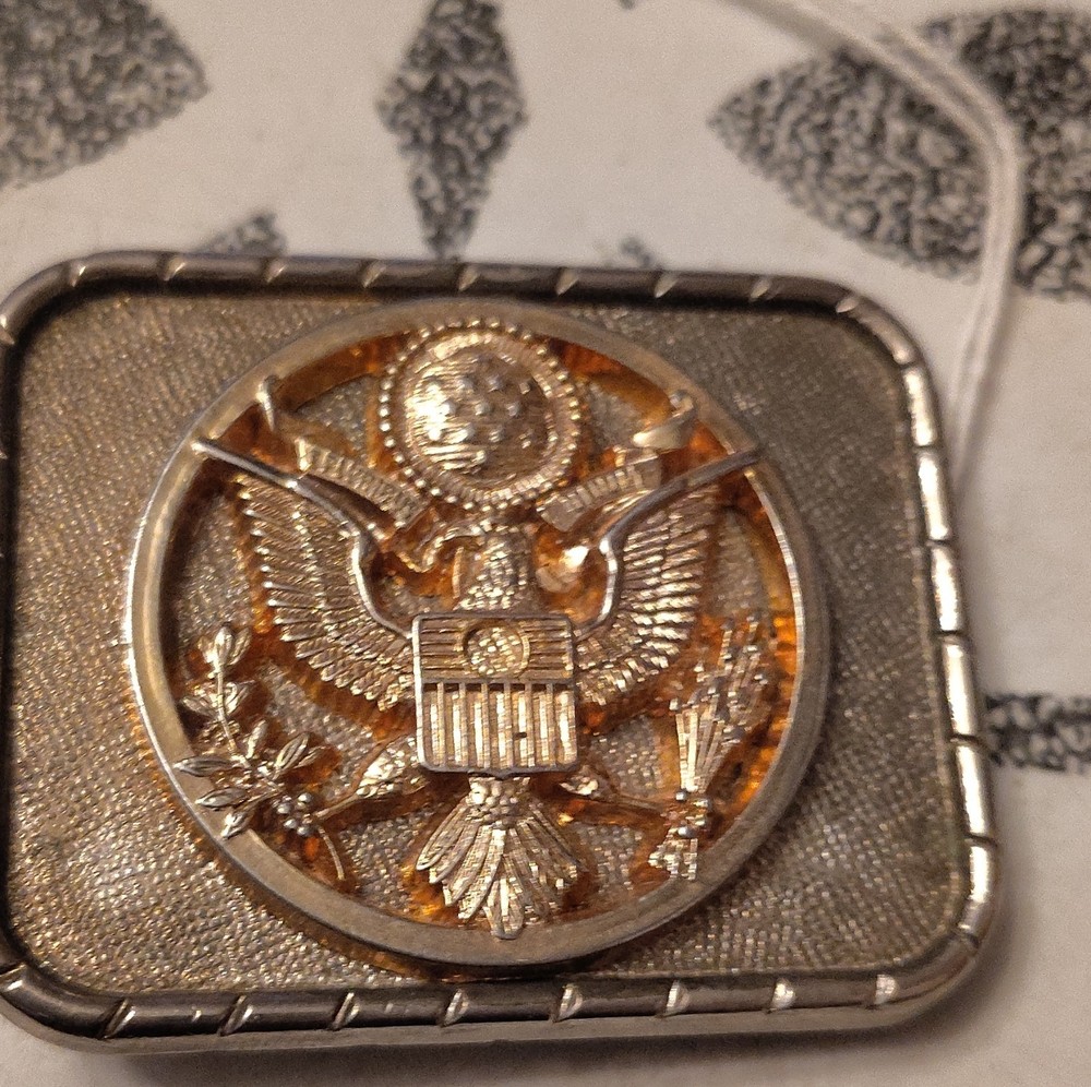 Silver Gold Patriotic Eagle Belt Buckle for Men USA Metal Clamp Closure