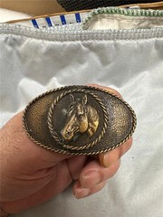 Vintage 1979 Spec-Cast Horse Head Belt Buckle Denver, CO