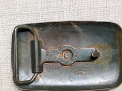 vintage USA made COWBOY belt buckle WESTERN horse RODEO buckin bronco CHAMBERS