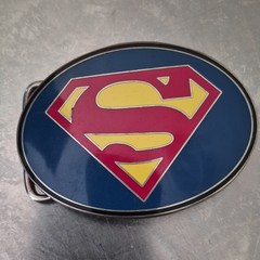 DC Comics Superman S Shield Logo Oval Metal Clip Belt Buckle 1.5in Blue