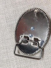 vintage style WESTERN belt buckle LONG HORN steer COWBOY gold/silver RODEO