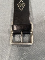 Express Womens Belt M Italian Leather Jeweled Single Tongue Buckle