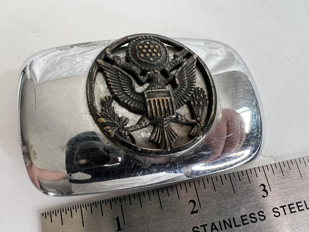 Great Seal Eagle Belt Buckle Mens Silver Yosco USA Crest Medallion Logo Military