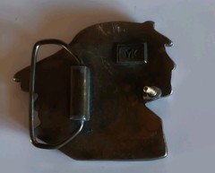 Vintage 1980s Indiana Metal Craft Native American Chief Belt Buckle