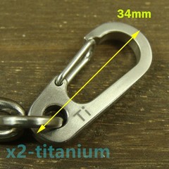 Heavy duty Titanium anti lost Key chain ring bracelet snap hook carabiner XH894