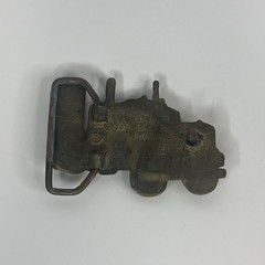 Vintage 70s SEMI TRUCK Cut Out TRUCKER Trucking Solid Brass Belt Buckle BBB