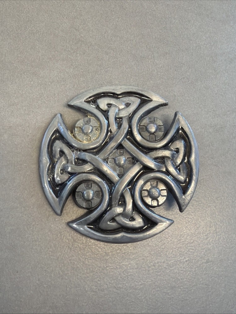 Celtic Knot Iron Cross Black Enamel Belt Buckle B10