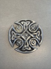 Celtic Knot Iron Cross Black Enamel Belt Buckle B10