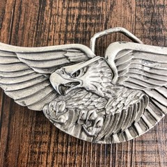 VTG Flying Eagle Belt Buckle Western Cowboy USA Made 1980 Indiana Metal Crafts