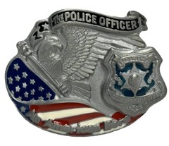 Great American Products Belt Buckle Pewter Police Officer An American Hero EUC