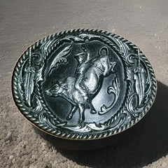 SISKIYOU BELT BUCKLE BULL RIDER COWBOY WESTERN RODEO 1995 USA