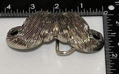 Mustache Belt Buckle Metal Psychobilly Rockabilly Biker Punk Heavy Funny Silver