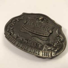 Vintage Kessler American Whiskey Western Brass Belt Buckle Limited Edition 1993