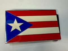 Puerto Rico Flag Commemorative Patriotic 2004 Belt Buckle by Silver Moon