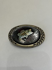 Vintage Heritage Buckle Heavy Duty Solid Brass Oval Fish Belt Buckle
