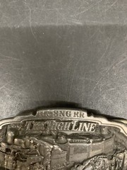 Durango & Silverton High Line Steam Locomotive Train C + J Belt Buckle 1986 USA