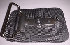 PEWTER Belt Buckle JEM GLASS CO. Moore, Oklahoma by HIT LINE