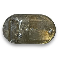 Western Belt Buckle Silver Tone Brown Multicolored Gemstone Cowboy Cowgirl
