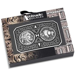 Montana Silversmiths Attitude Westward Way Buffalo Nickel Western Belt Buckle
