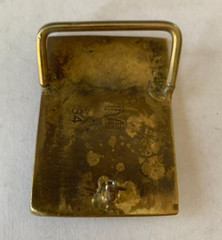 1980&rsquo;s Artist Signed DMB Brass Copper, Silver Brutalist Studio Art BELT BUCKLE X