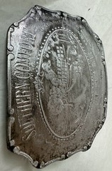 Southern Comfort Brass Belt Buckle UNDER YOUR BELT St Louis Missouri Label