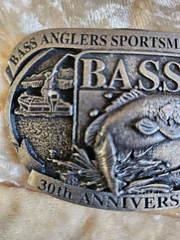 Bass Anglers Sportsman Society Vintage Belt Buckle Made In USA 30 Anniversary