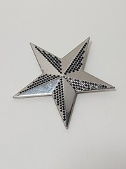 Silver With Black Sparkling Stones. Star Metal Fashion Belt Buckle