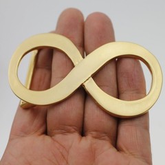 Infinity Belt Buckle Matte Gold Minimalist Elegant Modern Metal