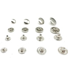 8/10/12.5/15mm Silver Plated Brass Snap Button Leather Craft Fastener Closur lot
