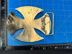 Maltese Iron Cross Religious Gothic Punk Vibe Silver Color Cutout Belt Buckle