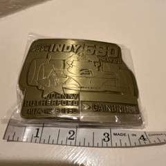 Indy 500 Pit Badge Belt Buckle 2024 Limited Edition Bronze Johnny Rutherford
