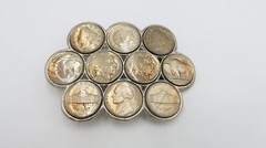 t538 Vintage Western Buffalo Nickel Coin Belt Buckle Folk Art