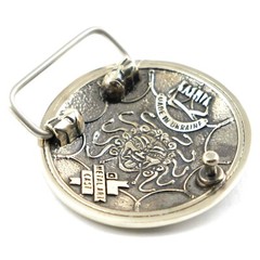 German silver belt buckle Spartan Shield, Ancient military Greece warrior buckle
