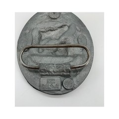 Vintage Siskiyou Belt Buckle Mens OS Silver Black Horse Western Cowboy 1991 USA