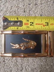 Vintage Style Gold Black Crocodile Automatic Ratchet Belt Buckle Replacement