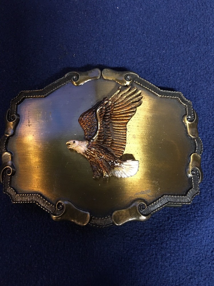 American Eagle Bronze Metal Belt Buckle D2