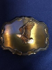 American Eagle Bronze Metal Belt Buckle D2