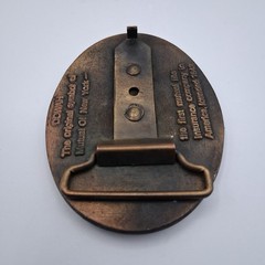 Vintage The Mutual Life First in America Insurance Advertising Metal Belt Buckle