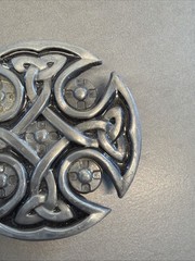 Celtic Knot Iron Cross Black Enamel Belt Buckle B10