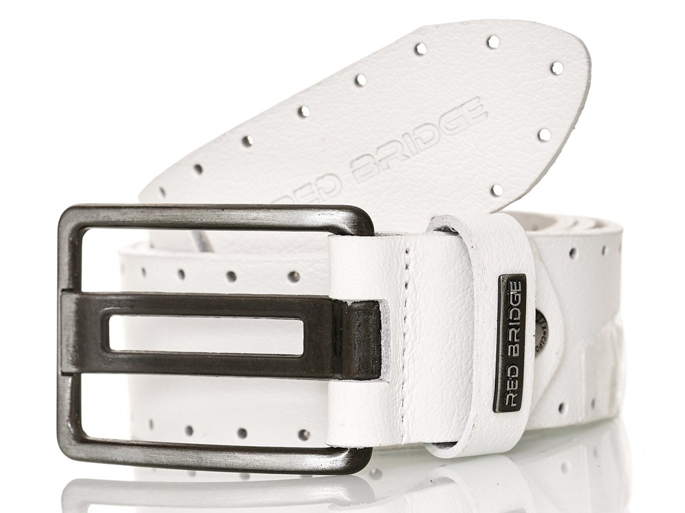 Redbridge Herren Gürtel Echtleder Ledergürtel Leder Belt Premium Breit Weiß
