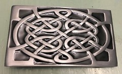 RECTANGULAR CELTIC BELT BUCKLE FINE PEWTER APPROX. 3 3/8&Prime; X 1 7/8&Prime;