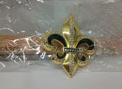 New Gold & Black Metal Belt Buckle With Rhinestones 3.5&Prime; Wide