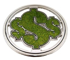 Money Belt Buckle $100 Bill American Dollar Sign Greenback bucks Benjamin Stash