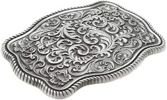 Western Cowboy Belt Buckles Men Vintage Novelty Large Handmade Silver Floral