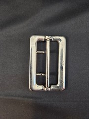 Sam Browne Belt Buckle Double Prong USA Heavy Duty 1.75 Inch Silver Tone